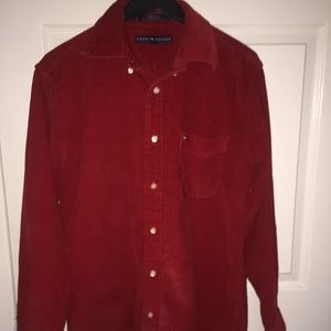 Red Tommy Hilfiger Corduroy Button Down